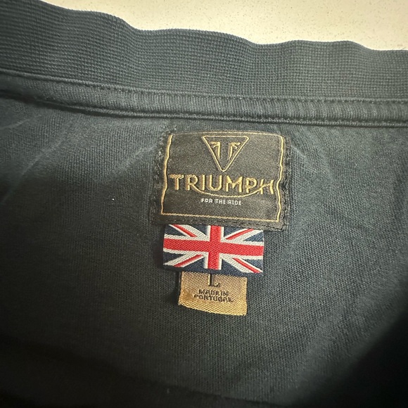 Triumph Black Tee with Union Jack Tag - Picture 4 of 4